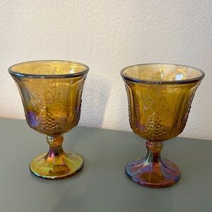 Vintage Amber Goblets